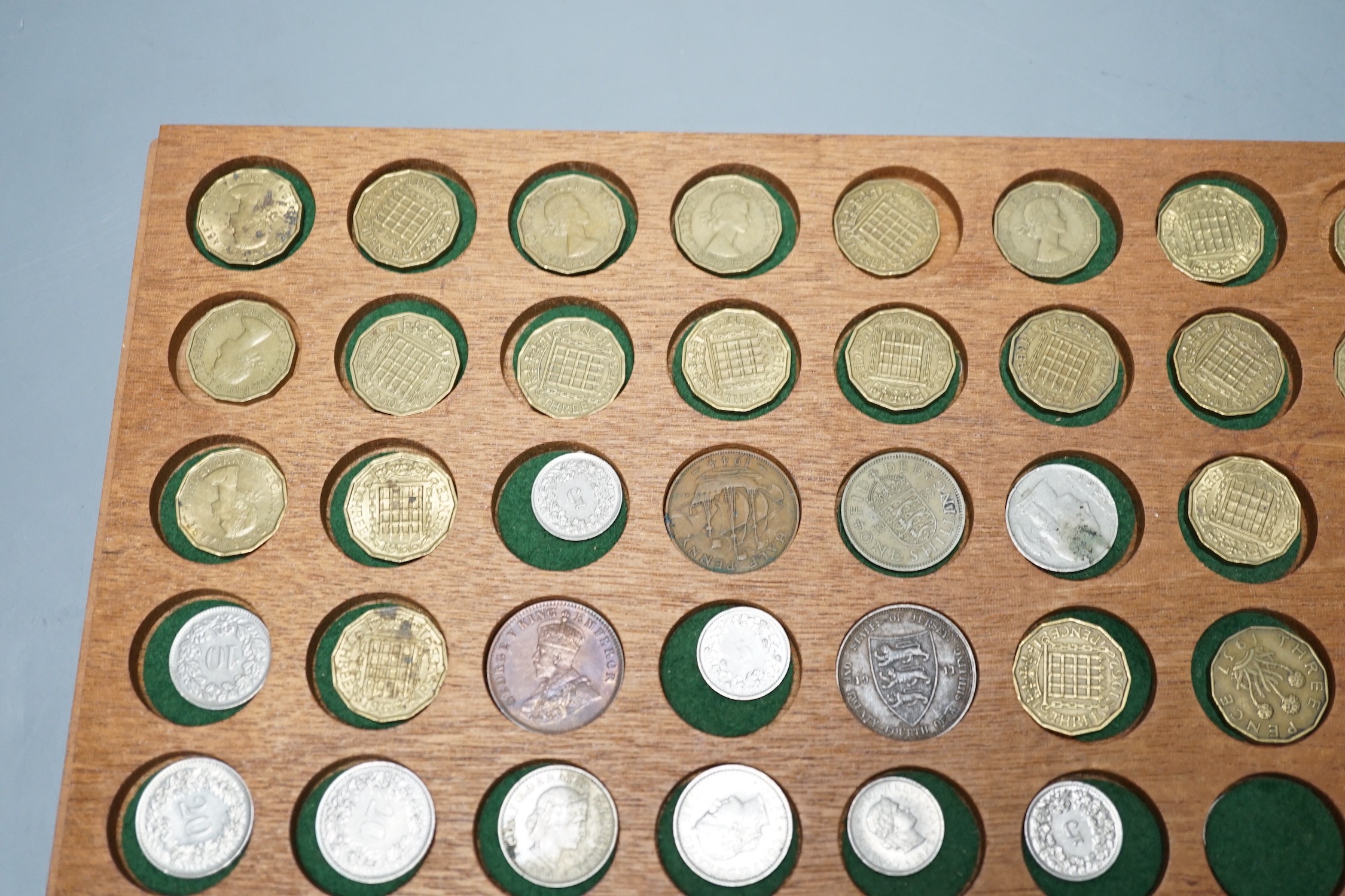 A quantity of mixed coins and bank notes